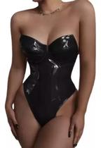 G3803-Blusa Body sem alça Preto Festa Balada Luxo 364z