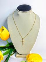 G3812 gargantilha au bolinhas pingente jesus