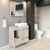 Gaam Conj Nikko 80cm C/pes Tampo Vidro Noce/bianco Gaam Conj Nikko 80cm C/pes Tampo Vidro Noce/bianco