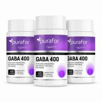 Gaba 400 Purafor Quality 180cáp Suplemento Natural Kit 3un