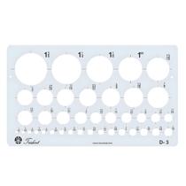 Gabarito Circulógrafo com 39 Círculos Polegada 1 3/8"" a 1/16 Trident Mod. D-3