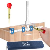 Gabarito de hardware de gabinete King & Charles com perfurador central automático