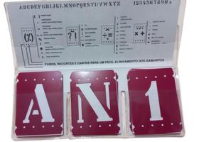Gabarito de letras e números 45 mm