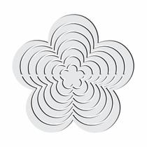 Gabarito flores patchwork fuxico régua molde acrilico