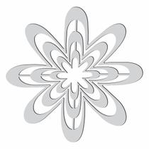 Gabarito margarida flor patchwork fuxico régua molde acrilic