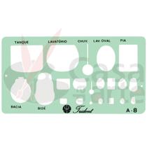 Gabarito para Arquitetura de Sanitários Trident 14 x 7,5 cm - Ref. A-8 - TRIDENT Gabarito para Arquitetura de Sanitários Trident 14 x 7,5 cm - Ref. A-8 - TRIDENT