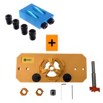 Gabarito para Furos Chanfrados 6 a 10mm + Gabarito Furação de Dobradiças