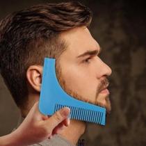 Gabarito Plástico para Aparar Barba Desenho de Costeleta e Mandíbula Pente de Pentear Barba Curta Gabarito Plástico para Aparar Barba Desenho de Costeleta e Mandíbula Pente de Pentear Barba Curta