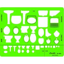 Gabarito Sanitários 19,5x15 Cm Trident Escalas 1:20, 1:50 e 1:100 Mod. 4383 Gabarito Sanitários 19,5x15 Cm Trident Escalas 1:20, 1:50 e 1:100 Mod. 4383