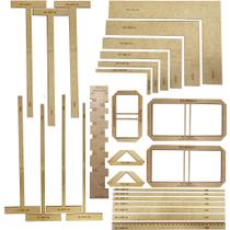 Gabaritos Réguas Fio Cabelo 6 Esquadro 7 T Cartonagem Wire-o Gabaritos Réguas Fio Cabelo 6 Esquadro 7 T Cartonagem Wire-o