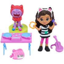 Gabby's Dollhouse, Kitty Karaoke Set com 2 Toy Figures, 2 Acessórios, Entrega e Móveis Peça, Brinquedos Infantis para Maiores de 3 anos ou mais