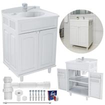 Gabinete 02 Portas Banheiro Lavatório + Torneira + Fita Veda Gabinete 02 Portas Banheiro Lavatório + Torneira + Fita Veda