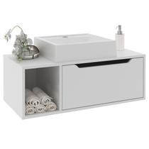 Gabinete 1 Porta Com Cuba Para Banheiro BN3600x44 Branco Tecno Mobili