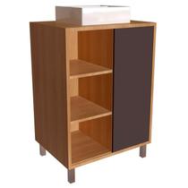 Gabinete 1 Porta Correr 60 cm Cuba Branca BL7250 Mell Grafite FAEM