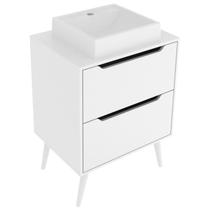 Gabinete 2 Gavetas Com Cuba Para Banheiro BN3600x39 Branco Tecno Mobili
