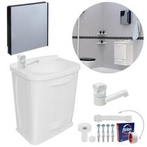 Gabinete 2 Portas Suspenso Banheiro Lavatório + Armário + Gabinete 2 Portas Suspenso Banheiro Lavatório + Armário +