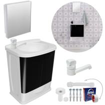 Gabinete 2 Portas Suspenso Banheiro Lavatório + Armário + Gabinete 2 Portas Suspenso Banheiro Lavatório + Armário +