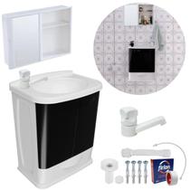 Gabinete 2 Portas Suspenso Banheiro Lavatório + Armário + Gabinete 2 Portas Suspenso Banheiro Lavatório + Armário +