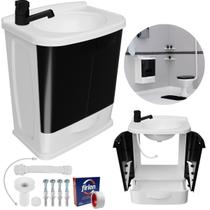 Gabinete 2 Portas Suspenso Banheiro Lavatório + Torneira + Gabinete 2 Portas Suspenso Banheiro Lavatório + Torneira +