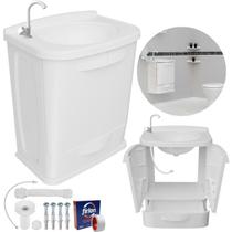 Gabinete 2 Portas Suspenso Banheiro Lavatório + Torneira + Gabinete 2 Portas Suspenso Banheiro Lavatório + Torneira +