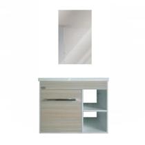 Gabinete 57X35X46cm Para Banheiro Kit Máximos Delicato Com Espelho Policlass Gabinete 57X35X46cm Para Banheiro Kit Máximos Delicato Com Espelho Policlass