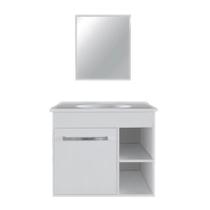 Gabinete 57X46X35 Para Banheiro Kit Máximos Branco Com Espelho Policlass