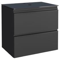 Gabinete Aço Gaia Tampo de Vidro Preto 60cm sem Cuba - P101211 - COZIMAX