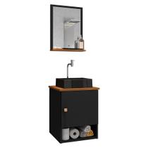 Gabinete Arm Banheiro Lima 1 Porta com Cuba Tulipa Preta Gabinete Arm Banheiro Lima 1 Porta com Cuba Tulipa Preta