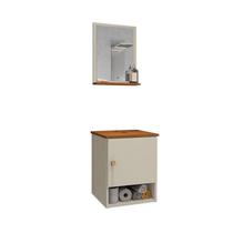 Gabinete Armário 1 Porta Banheiro com Espelho Lima