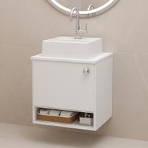 Gabinete Armário 45cm Suspenso Com Cuba Pia De Apoio Quadrada 32x30cm Para Banheiro Gabinete Armário 45cm Suspenso Com Cuba Pia De Apoio Quadrada 32x30cm Para Banheiro