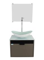 Gabinete Armário Banheiro 40cm Cuba Oval Branca