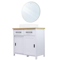 Gabinete Armário Banheiro Ditália Cuba + Espelho / BN-03 Cozy - cor: Branco Gabinete Armário Banheiro Ditália Cuba + Espelho / BN-03 Cozy - cor: Branco