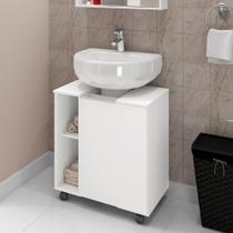 Gabinete Armário Banheiro Para Pia de Coluna Pequin Branco - Móveis Bechara