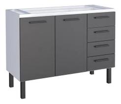 Gabinete Armario Cozinha Juno 1.20 Mt -2 Portas 4 Gavetas - 100% Aço -Cozimax Gabinete Armario Cozinha Juno 1.20 Mt -2 Portas 4 Gavetas - 100% Aço -Cozimax