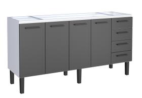 Gabinete Armário Cozinha Juno 2.00 Mt - 4 Portas 4 Gavetas - 100% Aço -Cozimax - PRETO Gabinete Armário Cozinha Juno 2.00 Mt - 4 Portas 4 Gavetas - 100% Aço -Cozimax - PRETO