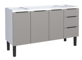 Gabinete Armário Cozinha Jupter 1.50 Mt 100% Aço Galvanizado P/ Pia -Balção 150 cm -3 Portas- 3 Gavetas