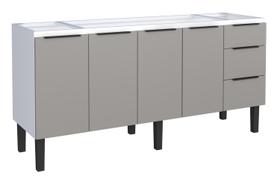 Gabinete Armário Cozinha Jupter Cozimax 2.00 Mt 100% Aço P/ Pia -Balção 200 cm -4 Portas- 3 Gavetas -