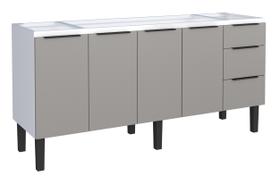 Gabinete Armário Cozinha Jupter Cozimax 2.00 Mt 100% Aço P/ Pia -Balção 200 cm -4 Portas- 3 Gavetas -