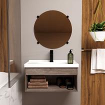 Gabinete Armario para Banheiro 100% MDF com Cuba - Livorno 60cm