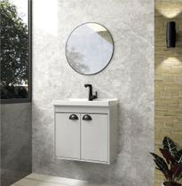 Gabinete Armario para Banheiro 100% MDF com Cuba - Siena 50cm