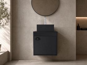 Gabinete Armário para Banheiro 40cm MDF com Cuba PERUGIA PRETO Gabinete Armário para Banheiro 40cm MDF com Cuba PERUGIA PRETO