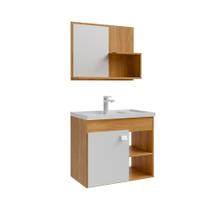 Gabinete Armario para Banheiro Bia com Cuba e Espelheira Gabinete Armario para Banheiro Bia com Cuba e Espelheira