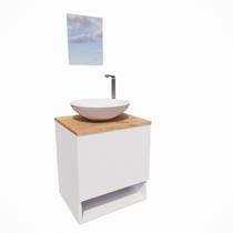 Gabinete Armário para Banheiro com Cuba e Espelho 40cm