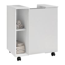 Gabinete Armário Para Banheiro Com Porta e Rodízios Pequin - Bechara - ML Gabinete Armário Para Banheiro Com Porta e Rodízios Pequin - Bechara - ML