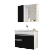 Gabinete Armario Para Banheiro Firenze com Espelheira e Cuba