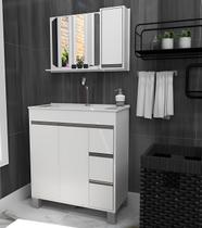 Gabinete / Armario Para Banheiro Fit Style 80 Branco