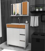 Gabinete / Armario Para Banheiro Fit Style 80 Carvalho