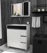 Gabinete / Armario Para Banheiro Fit Style 80 Ébano
