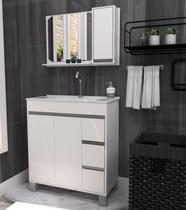 Gabinete / Armario Para Banheiro Fit Style 80 Branco - Gabinetto