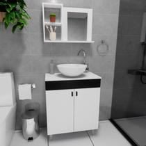 Gabinete Armário para Banheiro Suspenso com Espelho e com Cuba 60cm